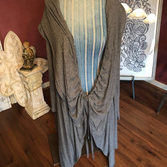 Pure DKNY adjustable cozy wrap cardigan jacket 100% Organic Cotton Size M/L - Picture 3 of 8